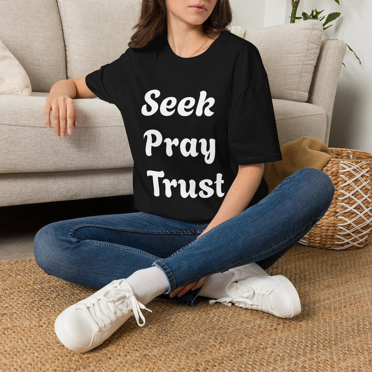 C.G.G.  “Seek Pray Trust”Softstyle T-Shirt (text on front)
