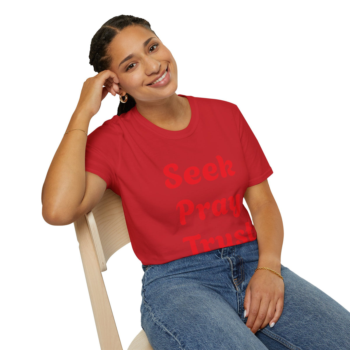 C.G.G.  “Seek Pray Trust”Softstyle T-Shirt (text on front)