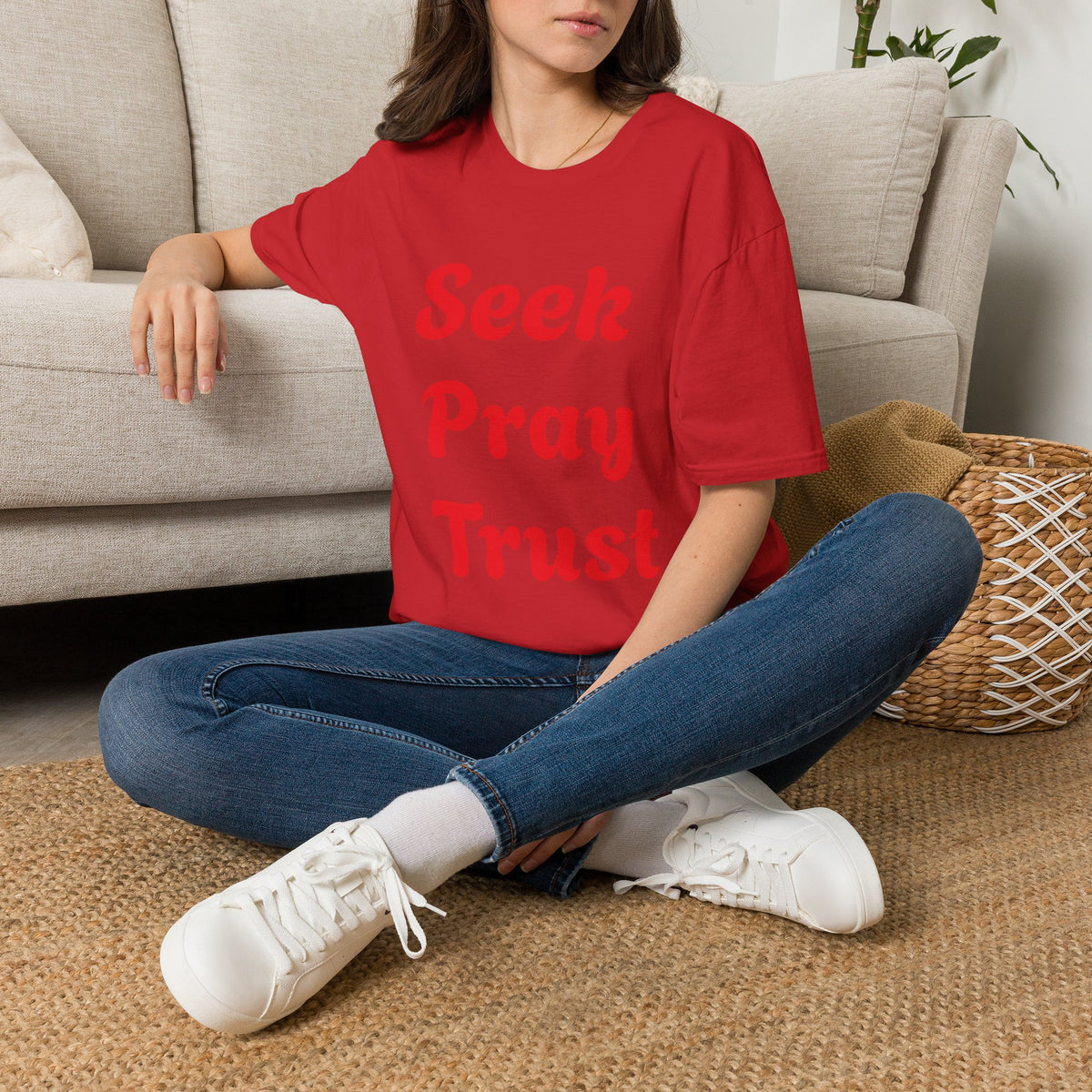 C.G.G.  “Seek Pray Trust”Softstyle T-Shirt (text on front)