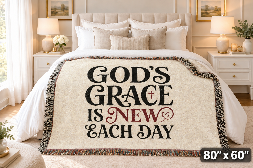 C.G.G. “God’s Grace” Woven Throw Blanket