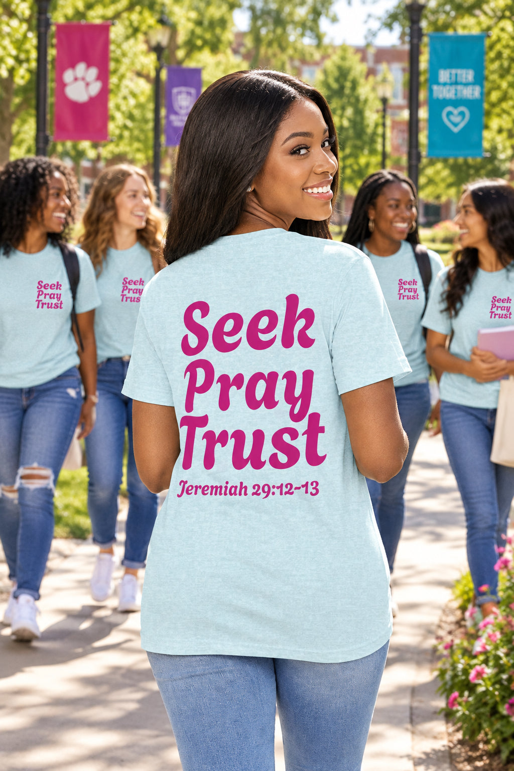 Christian Girl Gear “Seek Pray Trust “ Jersey Short Sleeve Tee