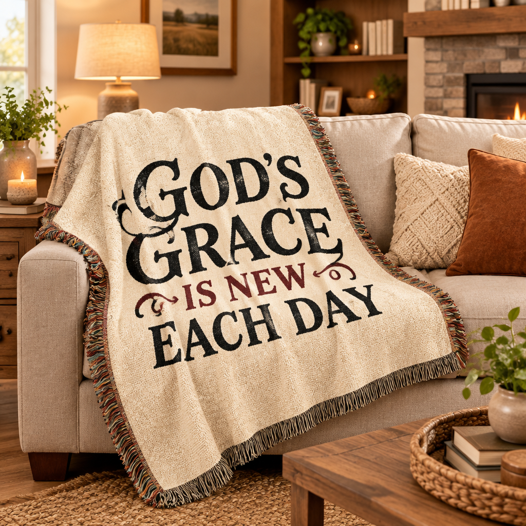 C.G.G. “God’s Grace” Woven Throw Blanket