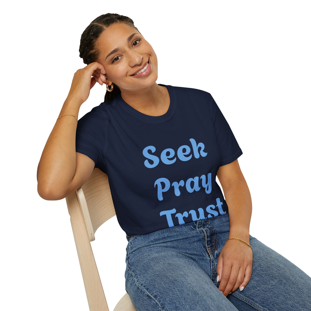 C.G.G.  “Seek Pray Trust”Softstyle T-Shirt (text on front)