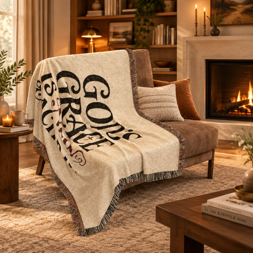 C.G.G. “God’s Grace” Woven Throw Blanket