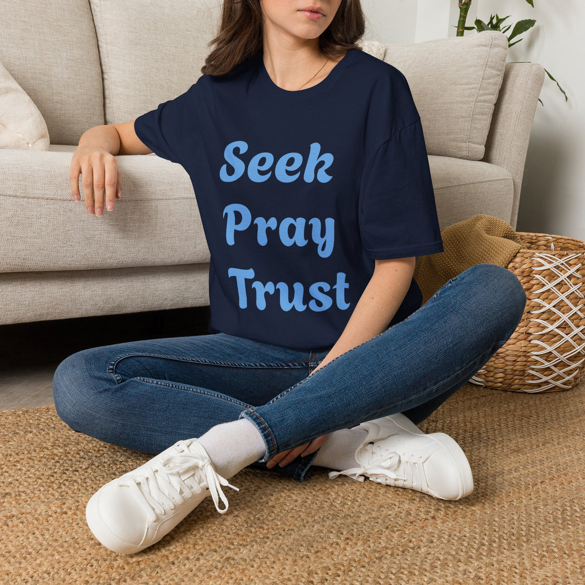 C.G.G.  “Seek Pray Trust”Softstyle T-Shirt (text on front)