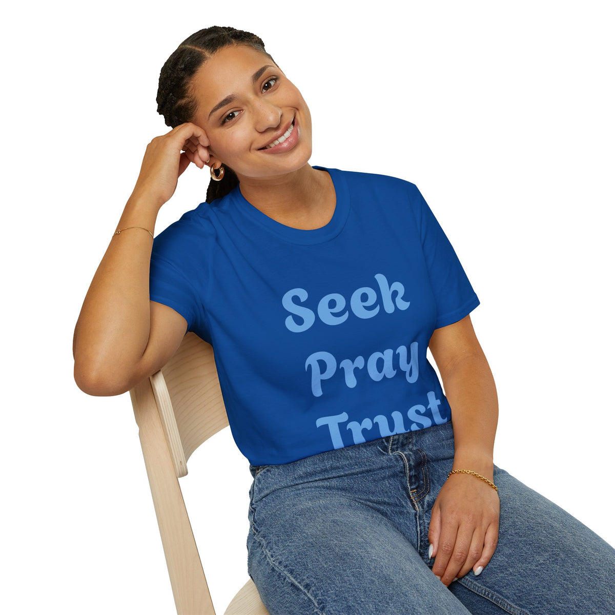 C.G.G.  “Seek Pray Trust”Softstyle T-Shirt (text on front)
