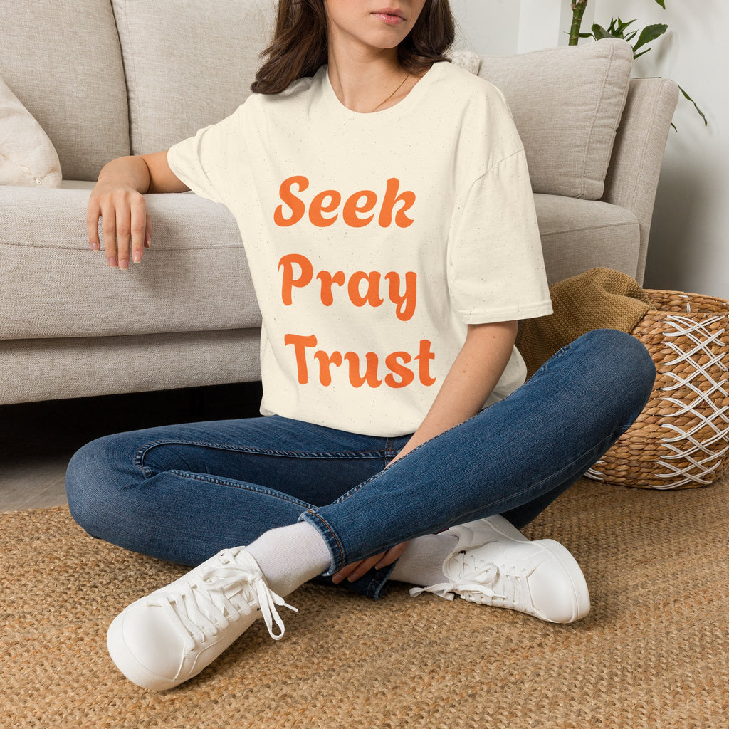C.G.G.  “Seek Pray Trust”Softstyle T-Shirt (text on front)