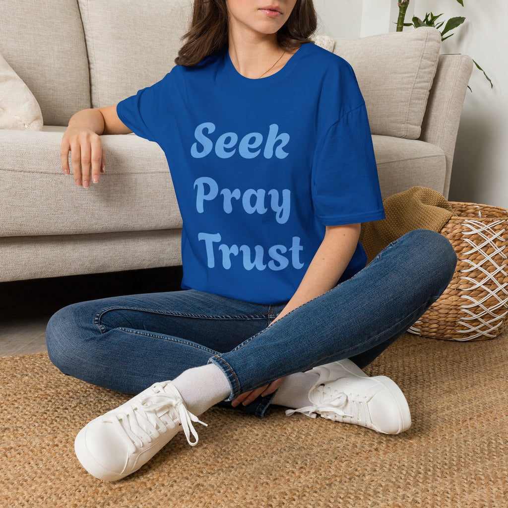 C.G.G.  “Seek Pray Trust”Softstyle T-Shirt (text on front)