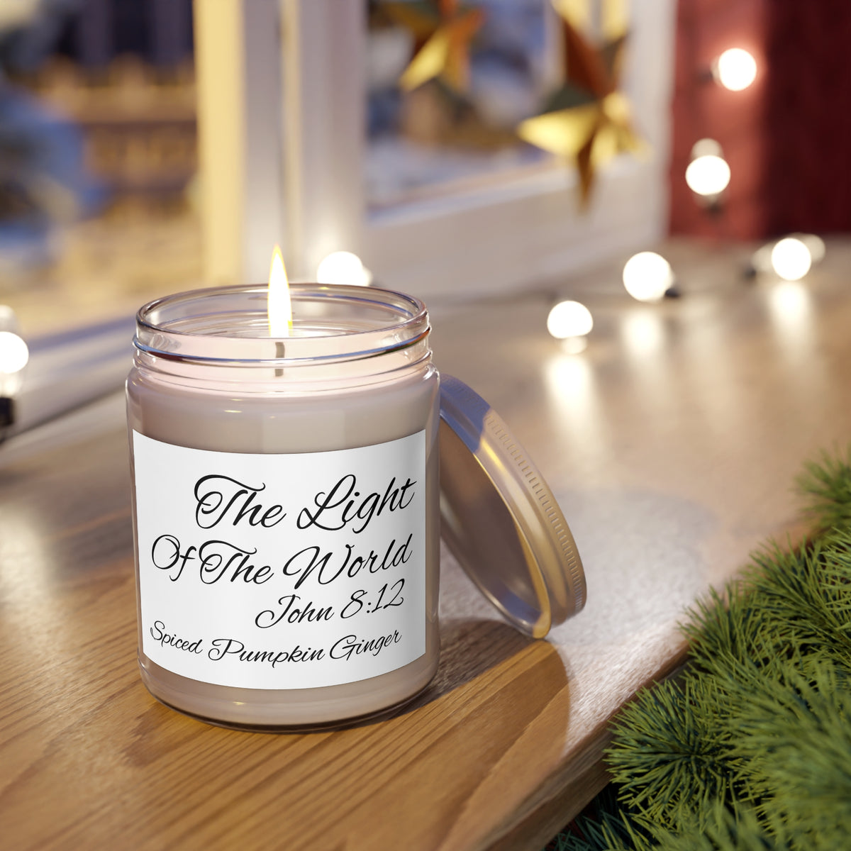 C.G.G. “The Light of The World”John 8:12 Soy Candles with White Lid, 9oz